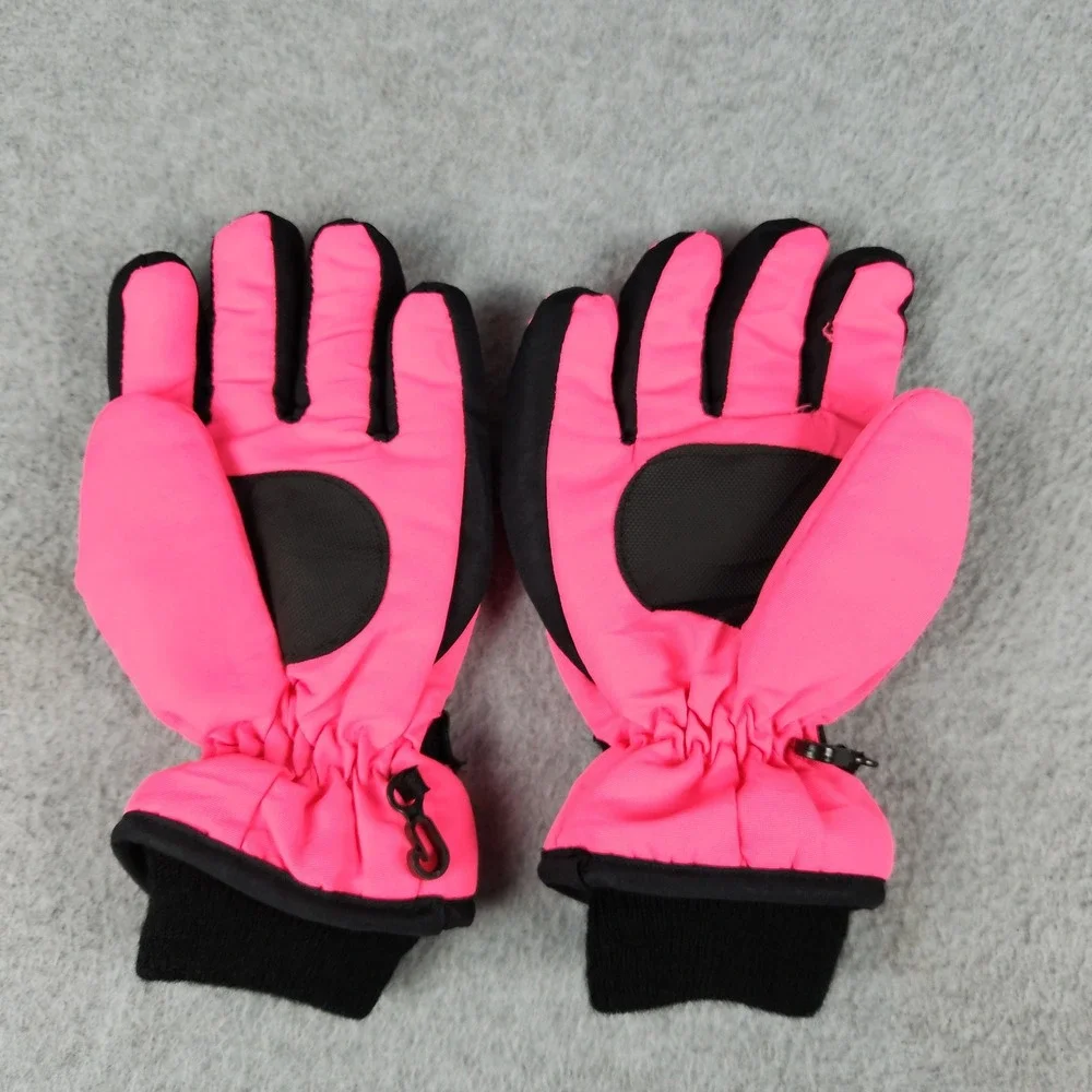 Nike Winter Gloves Youth Neon Pink Black Insulated Sporty Grip Warm Winter Logo